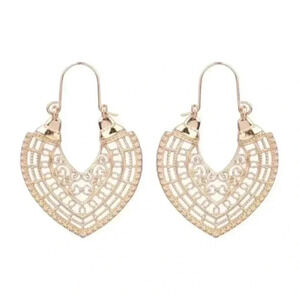 Ethnic Boho Gypsy Gold Flower Vintage Drop Earrings